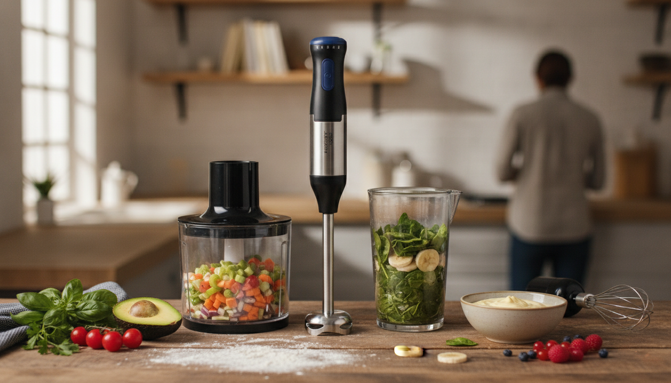 4-in-1 Immersion Blender: Fast Soups, Sauces, Smoothies