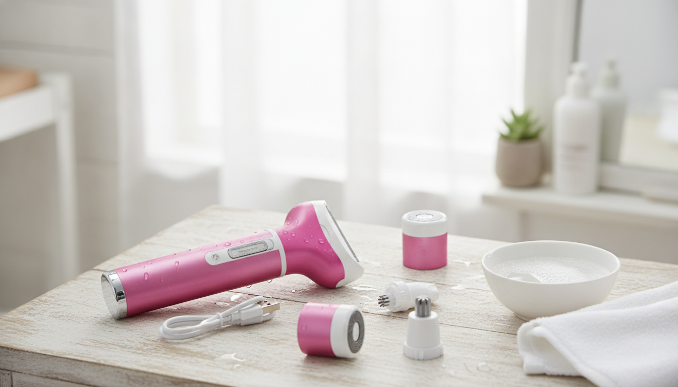 4-in-1 Women’s Electric Shaver Kit for Wet/Dry Travel