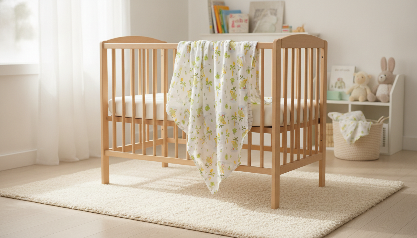 47x43 Bamboo-Cotton Muslin Swaddle: Soft & Breathable