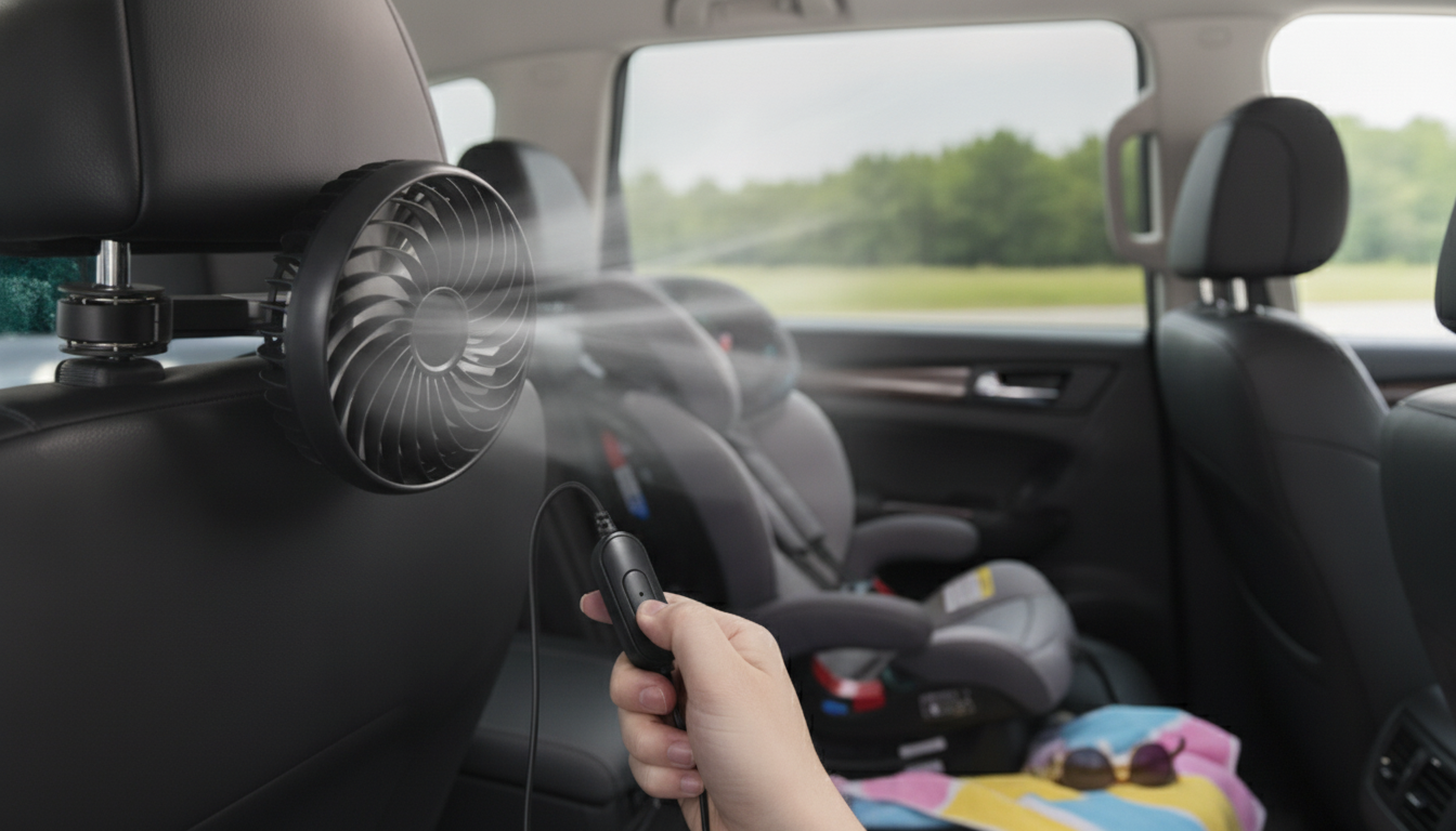 Backseat USB Car Fan: 3 Speeds for Cooler Rear Seats