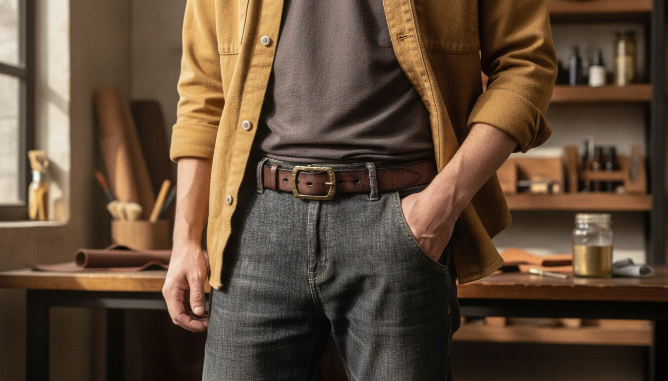 Genuine Leather Belt & Solid Brass Buckle: Fit & Care
