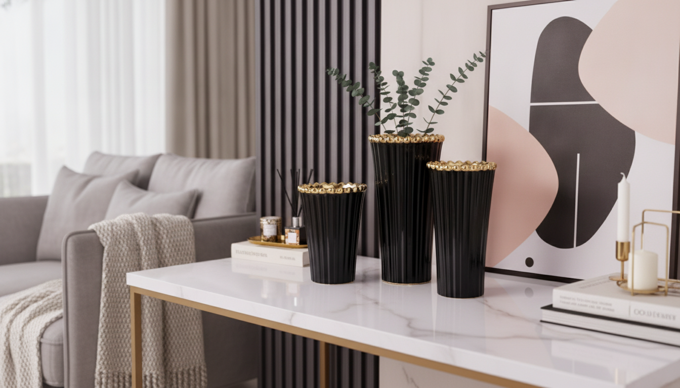 Modern Crown Ceramic Vase: Electroplated Shine Styling