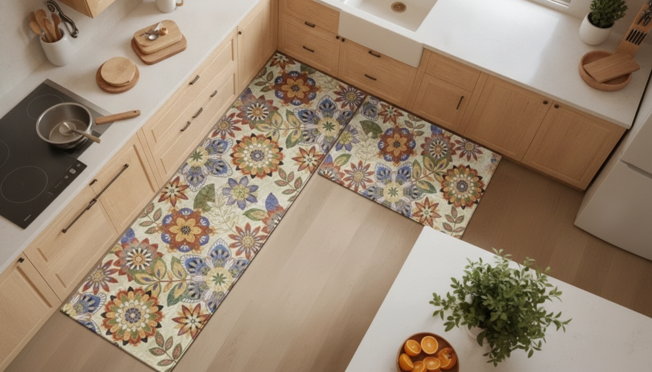 Vintage Cotton Velvet Runner: Non-Slip, Absorbent Comfort