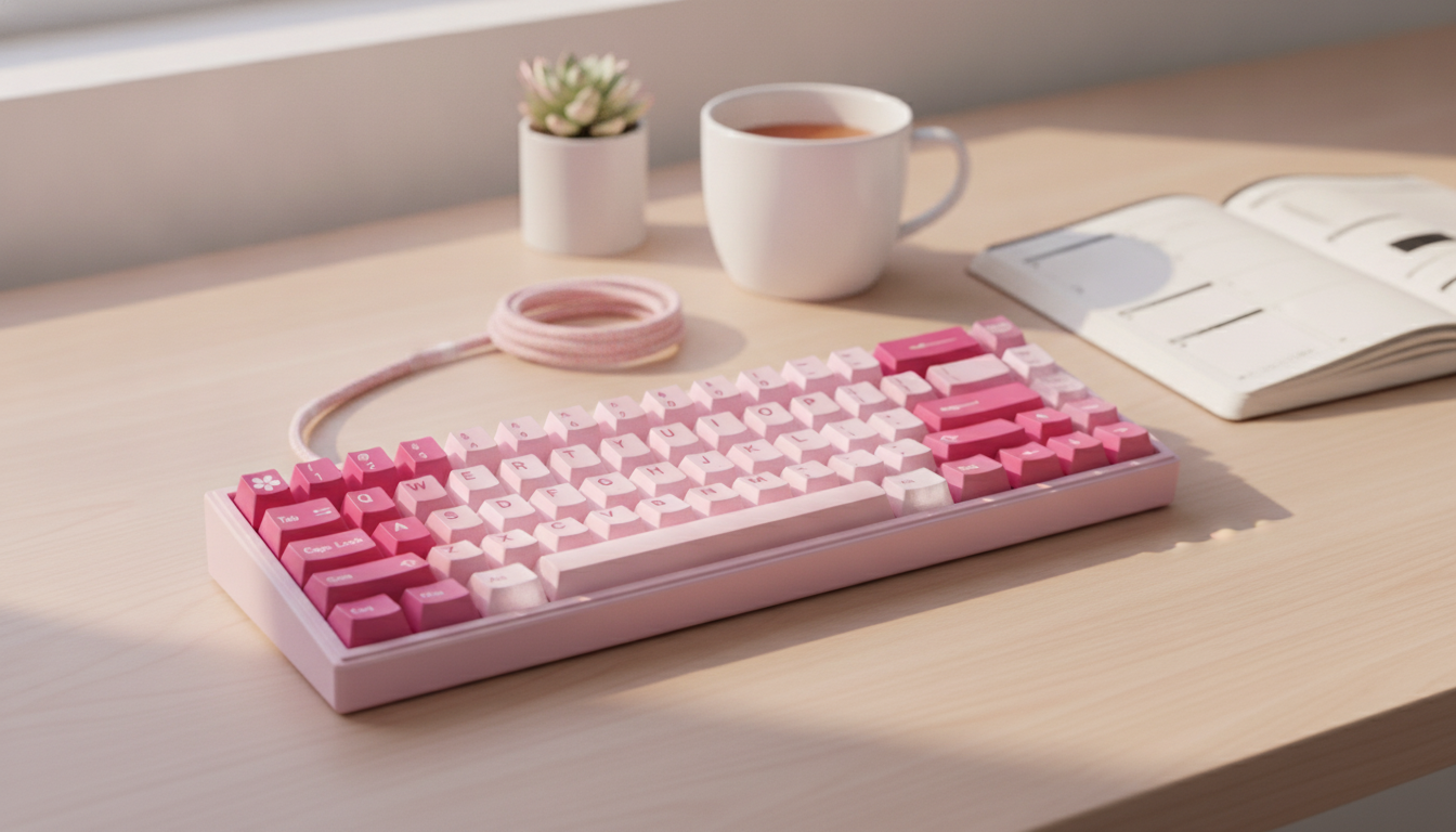 Pink Gradient Cherry Profile PBT+PC Keycaps (150)